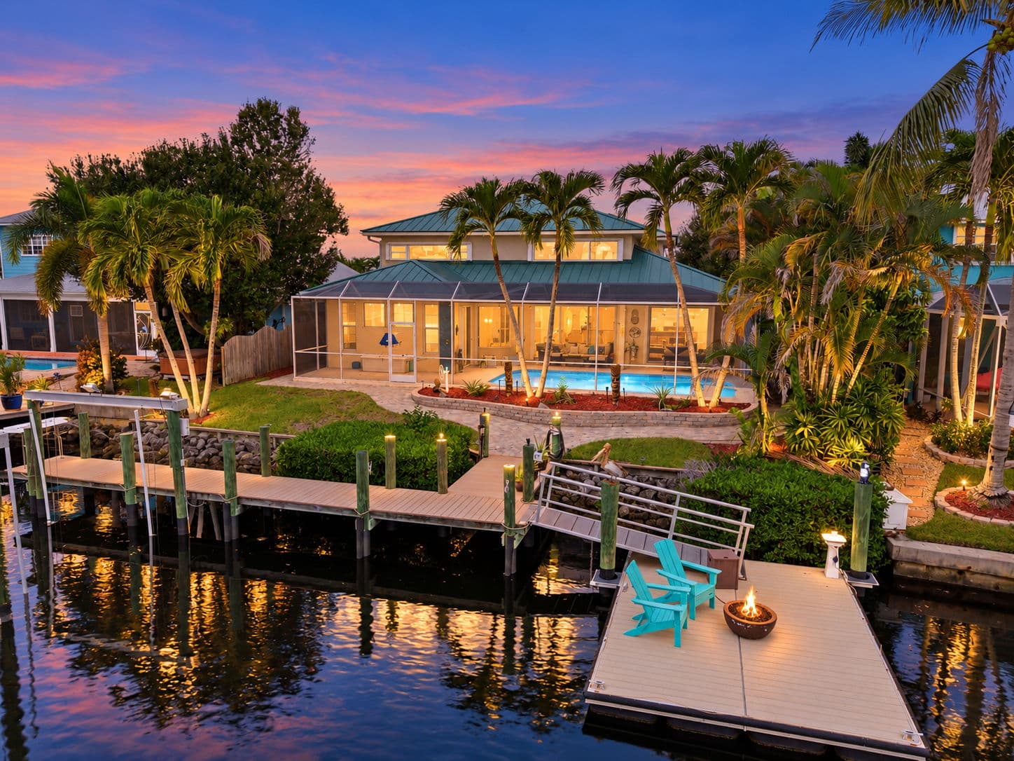 Stunning Palm City Home with Water View and Dock